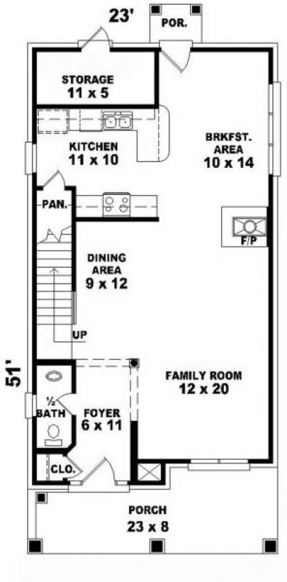 First Floor for House Plan #053-00024