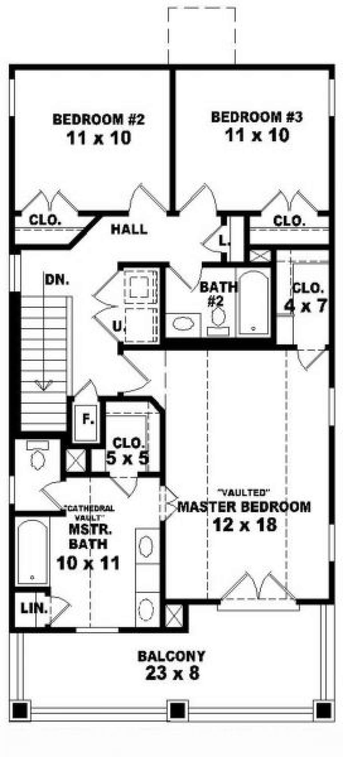 Second Floor for House Plan #053-00024