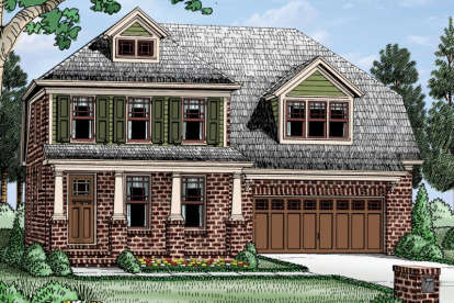 Colonial House Plan #8594-00019 Elevation Photo
