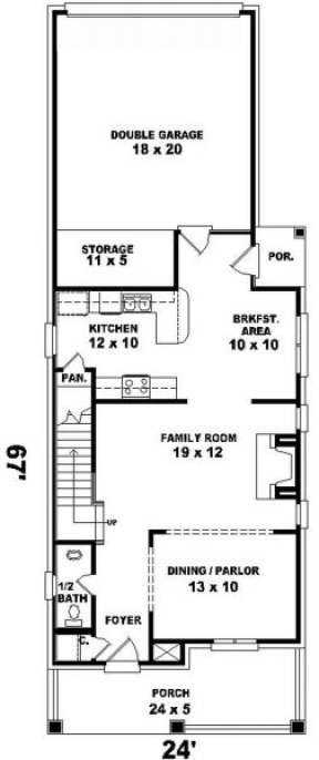 First Floor for House Plan #053-00026