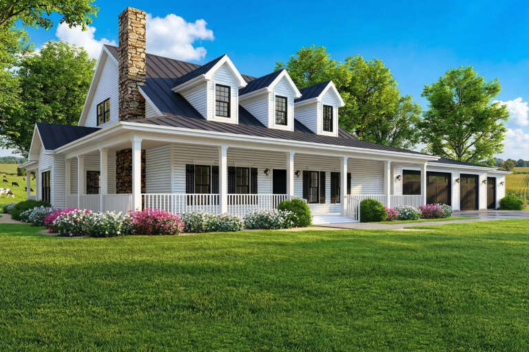House Plan House Plan #20664 Angled Front Elevation