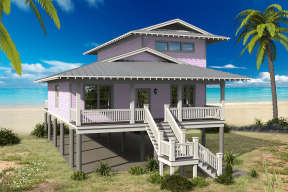 Coastal House Plan #940-00143 Elevation Photo