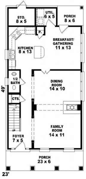First Floor for House Plan #053-00027