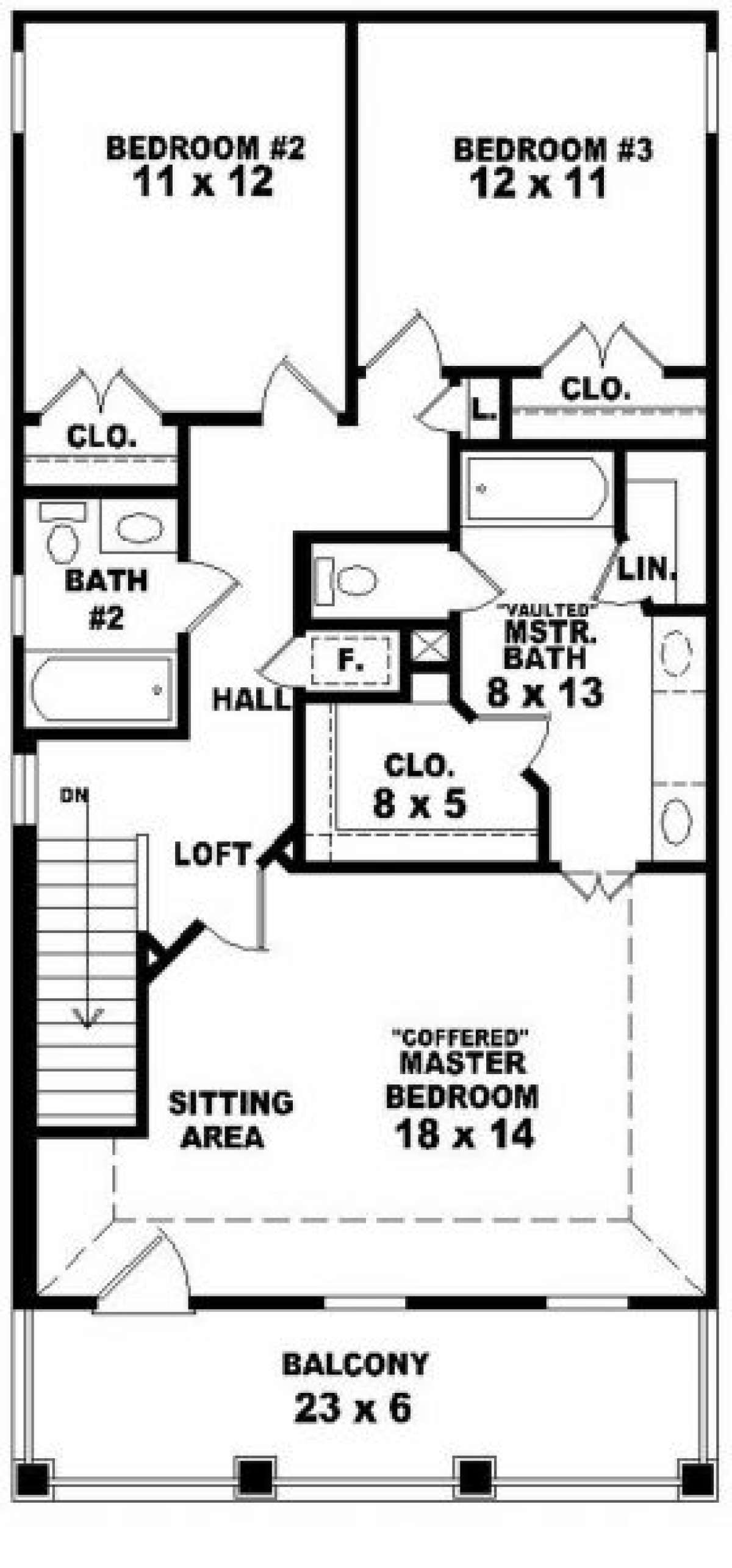 Second Floor for House Plan #053-00027
