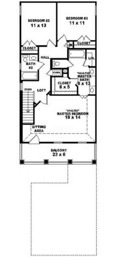 Second Floor for House Plan #053-00028