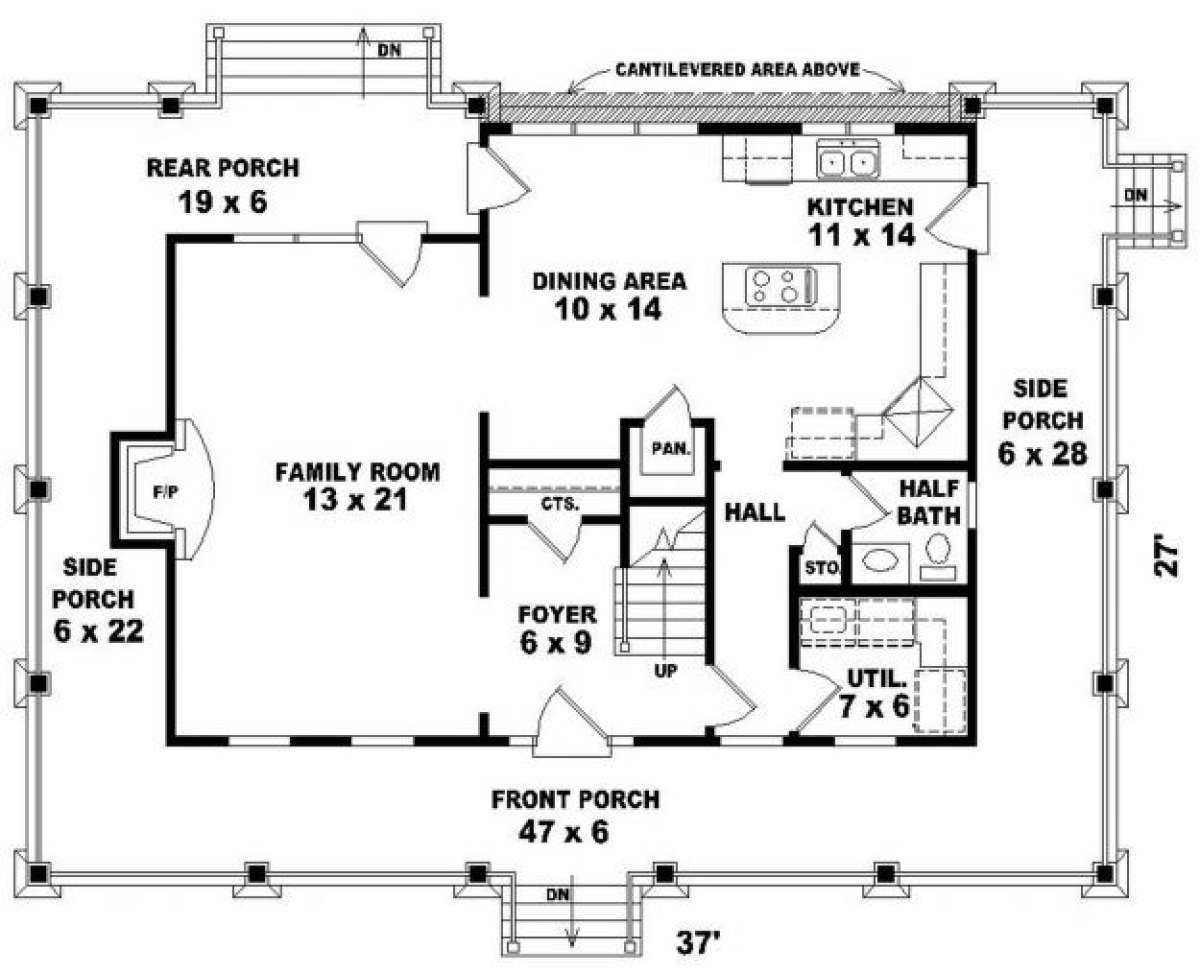 First Floor for House Plan #053-00029