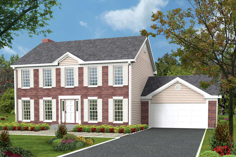 Colonial House Plan #5633-00334 Elevation Photo