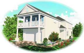 Narrow Lot House Plan #053-00031 Elevation Photo