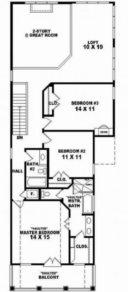 Second Floor for House Plan #053-00031
