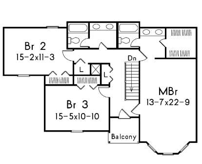 Second Floor for House Plan #5633-00355