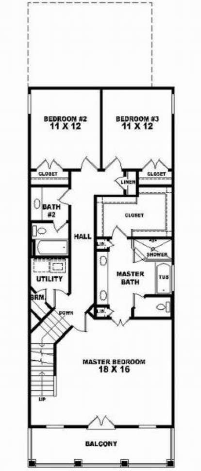 Second Floor for House Plan #053-00033