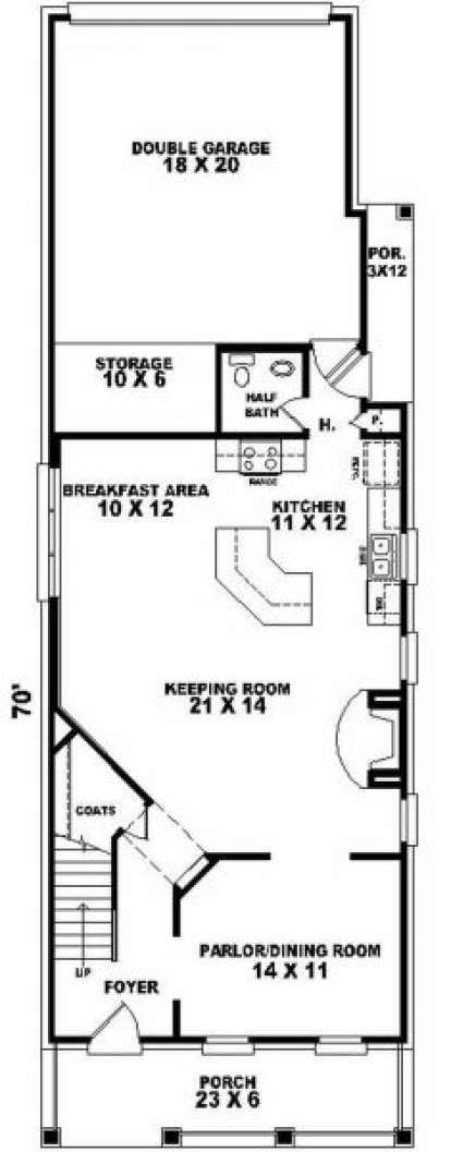First Floor for House Plan #053-00034
