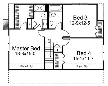 Second Floor for House Plan #5633-00388