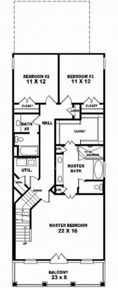 Second Floor for House Plan #053-00035
