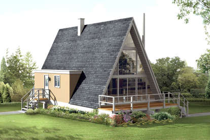 A Frame House Plan #5633-00398 Elevation Photo