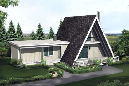 A Frame House Plan #5633-00400 Elevation Photo