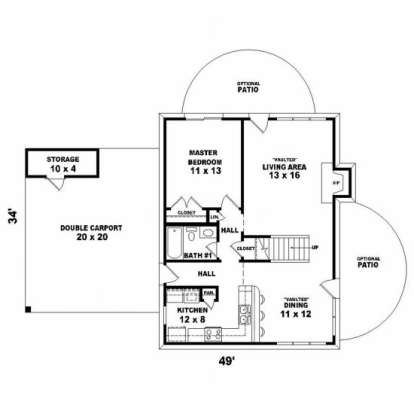 First Floor for House Plan #053-00037