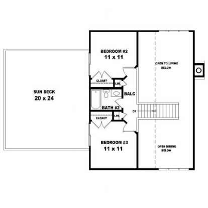 Second Floor for House Plan #053-00037