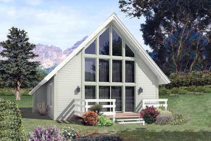 A Frame House Plan #5633-00417 Elevation Photo