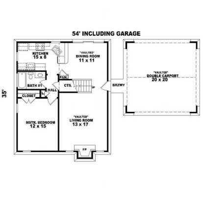 First Floor for House Plan #053-00038