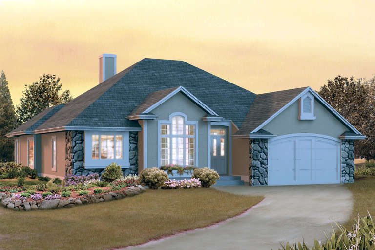 Ranch House Plan #5633-00424 Elevation Photo