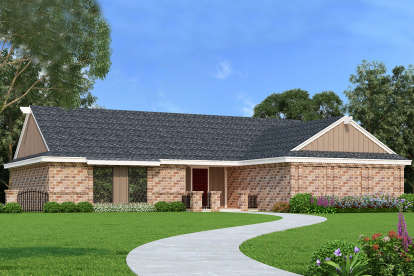 Prairie House Plan #048-00267 Elevation Photo