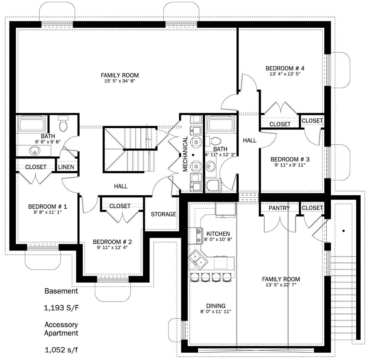 Basement for House Plan #2802-00034
