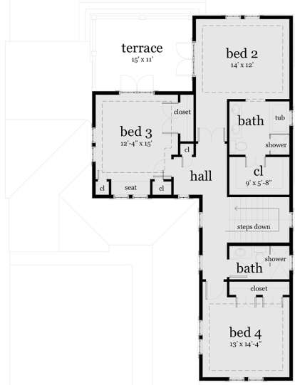 Second Floor for House Plan #028-00047