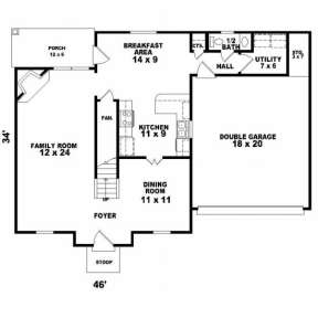 First Floor for House Plan #053-00040