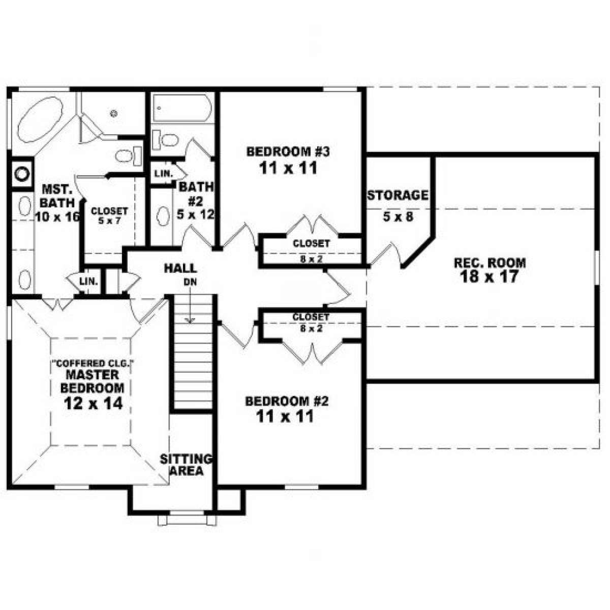 Second Floor for House Plan #053-00040