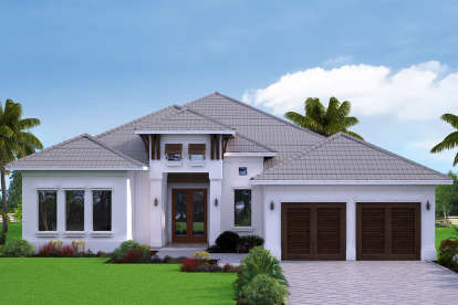 Coastal House Plan #207-00073 Elevation Photo