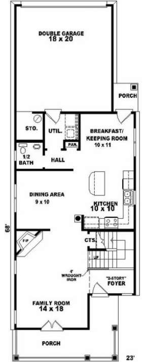 First Floor for House Plan #053-00043