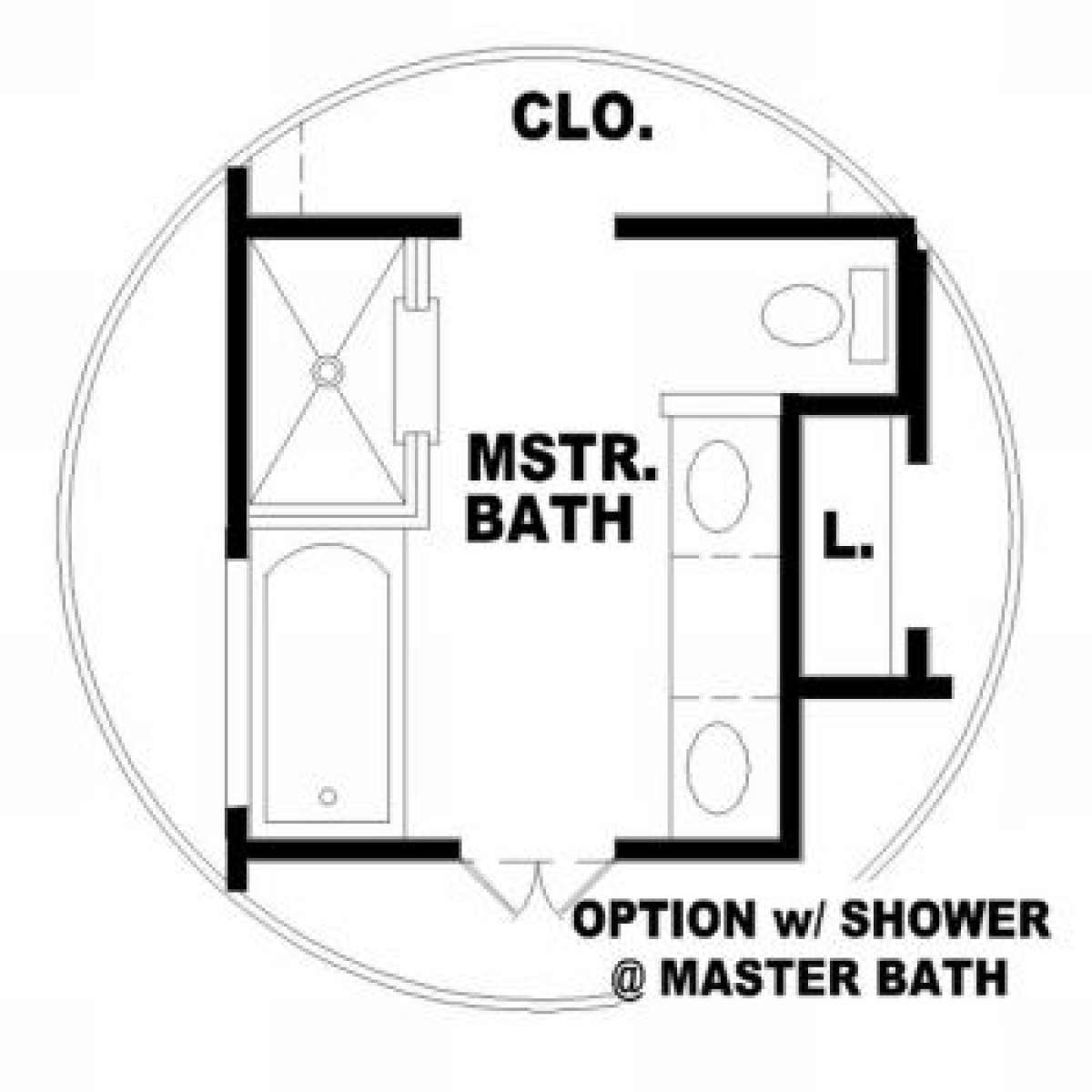 Optional Master Bath for House Plan #053-00043