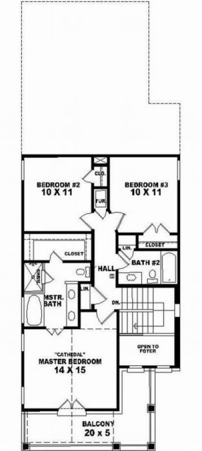 Second Floor for House Plan #053-00044