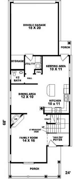 First Floor for House Plan #053-00045