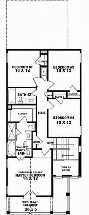 Second Floor for House Plan #053-00046