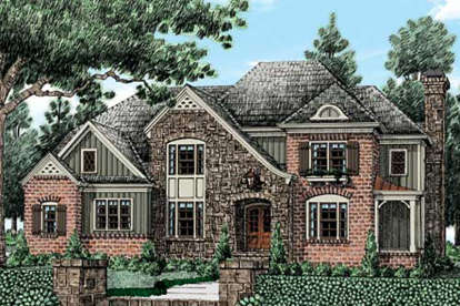 European House Plan #8594-00069 Elevation Photo