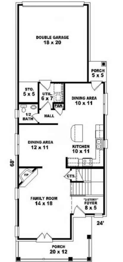 First Floor for House Plan #053-00047