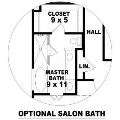 Optional Master Bath for House Plan #053-00047
