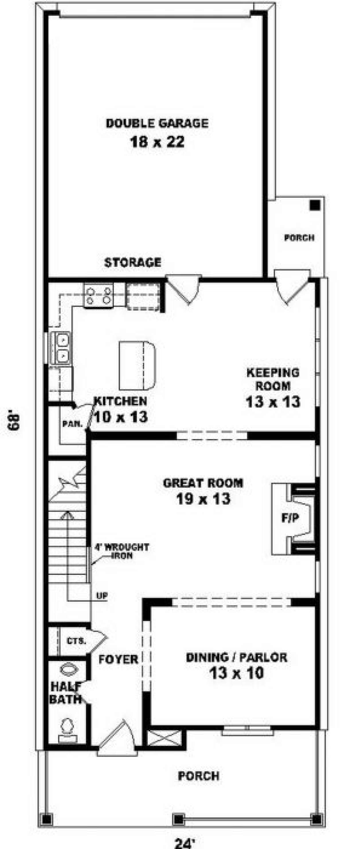 First Floor for House Plan #053-00048
