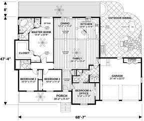 Main Floor for House Plan #036-00256