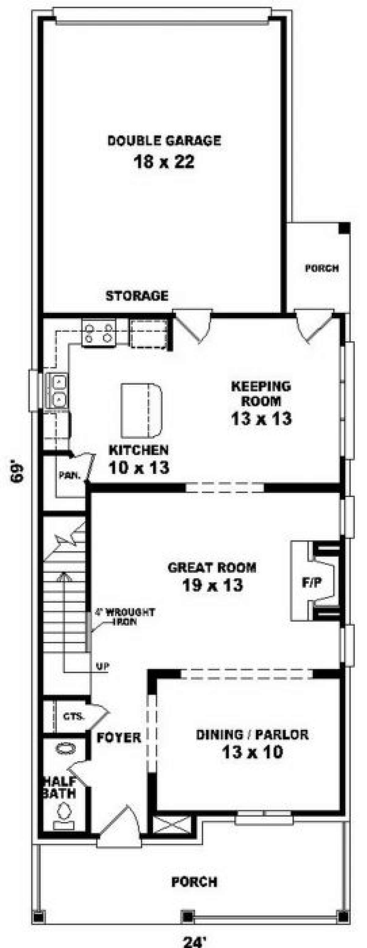 First Floor for House Plan #053-00049