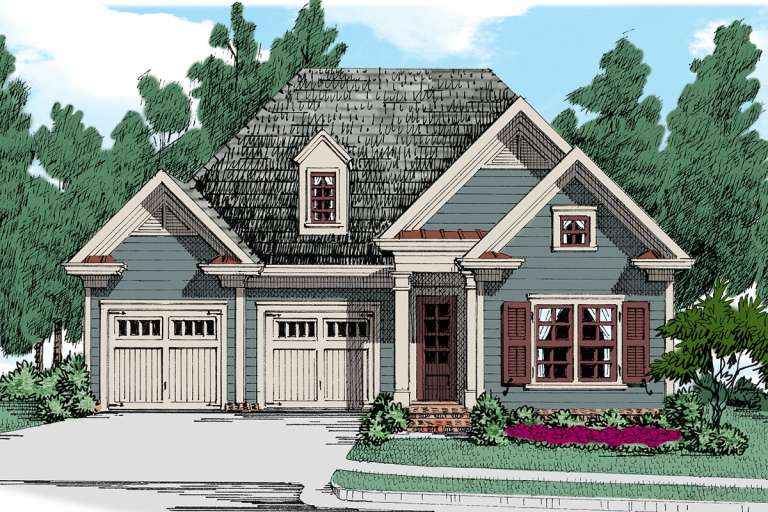 Narrow Lot House Plan #8594-00130 Elevation Photo