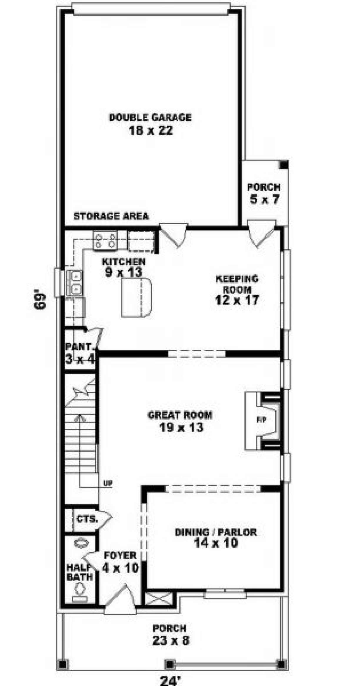 First Floor for House Plan #053-00050
