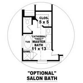 Optional Master Bath for House Plan #053-00050