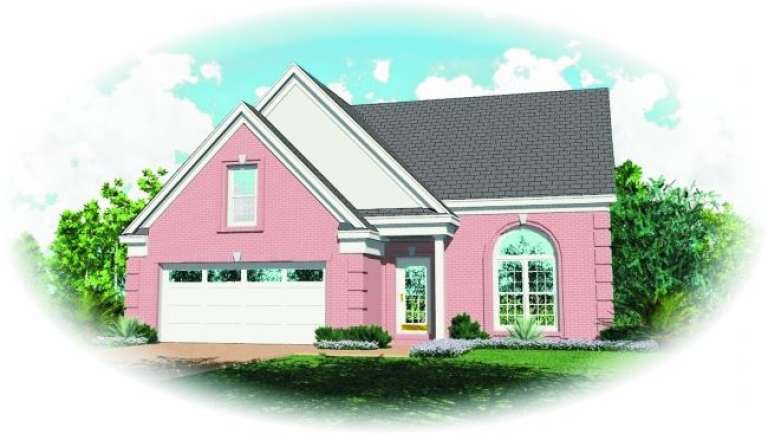 Narrow Lot House Plan #053-00051 Elevation Photo