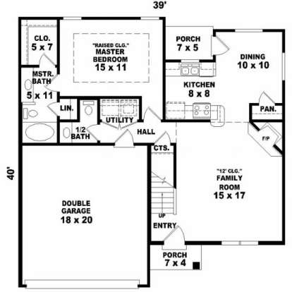 First Floor for House Plan #053-00051