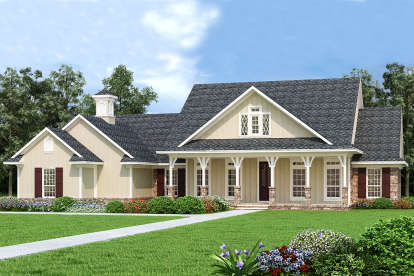 Farmhouse House Plan #048-00268 Elevation Photo