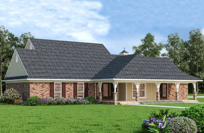 Farmhouse House Plan #048-00268 Elevation Photo