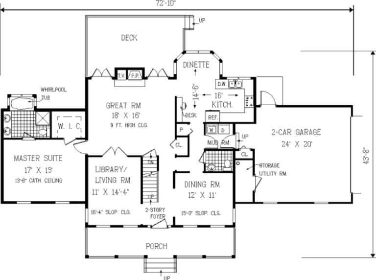House Plan House Plan #210 Drawing 1